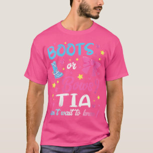Wo Gender Reveal Boots Or Bows Tia Matching Baby P T-Shirt