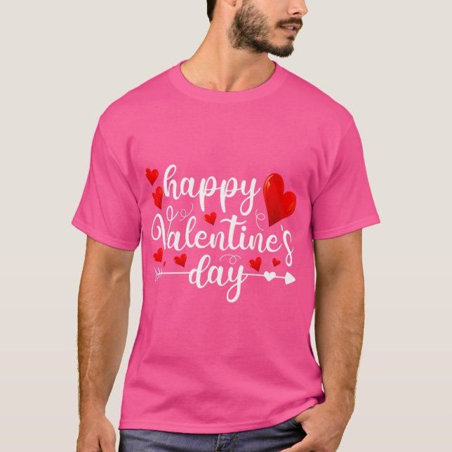 Wo Happy Valentines Day Heart Love Funny Valentine T-Shirt (Front)