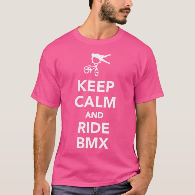 Wo Keep Calm And Ride Bmx T-Shirt (Front)