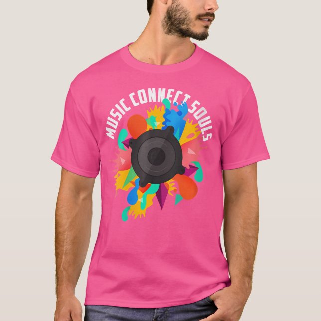 Wo Music Connects Souls Headphone Speaker Dj Mixer T-Shirt (Front)