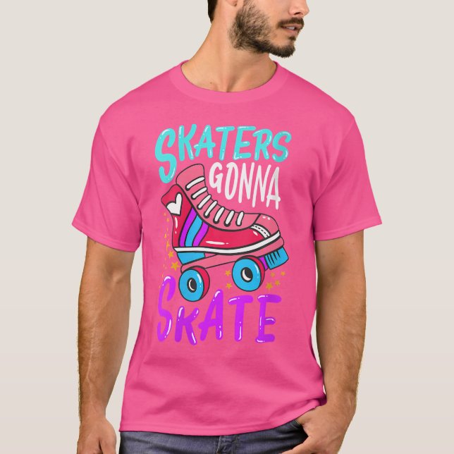 Wo Roller Skater Roller Skating T-Shirt (Front)