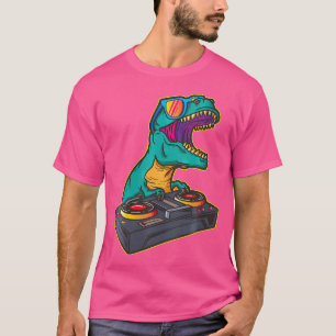 Wo T Rex Dj Party Club Disc Jockey Gif Edm Dance C T-Shirt