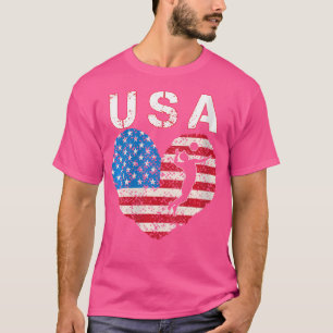 Wo Usa Beach Volleyball Team American Flag Us Beac T-Shirt