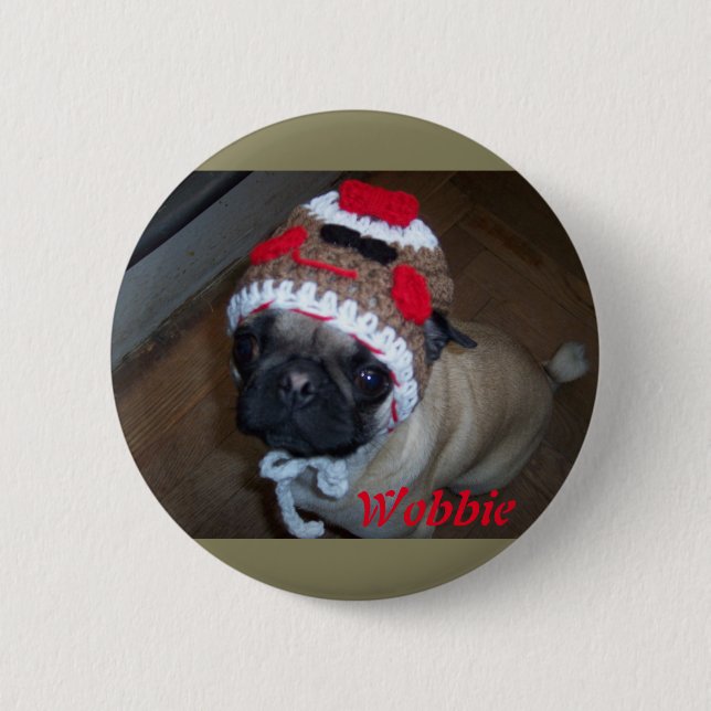 Wobbie Bear 6 Cm Round Badge (Front)