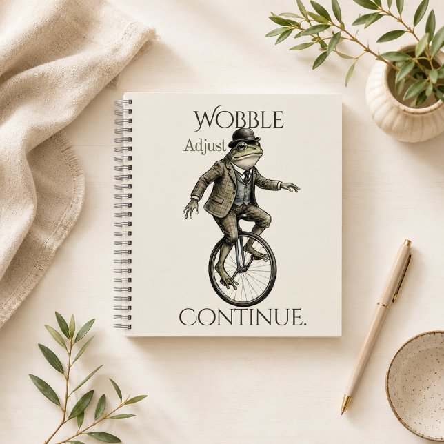 “Wobble Adjust Continue” Journal Spiral Notebook (Creator Uploaded)
