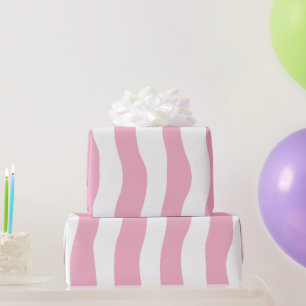 Wobbled Pink Stripe Trendy Co Wrapping Paper