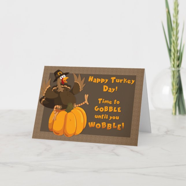Wobbling Turkey Thank You Card (Front)