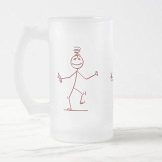 Wobbly Stick Figure Frosted Glass Mug