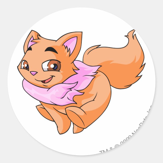 Wocky Orange Classic Round Sticker (Front)