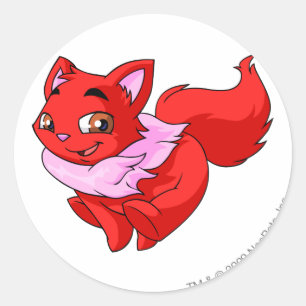 Wocky Red Classic Round Sticker