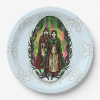 Woden & Fríge: Yule Greetings Paper Plate