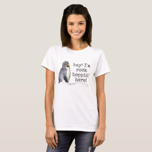 Woen's rockhopper penguin "hey I'm hoppin" t-shirt
