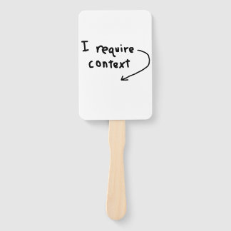 Wojak I require context sign Hand Fan