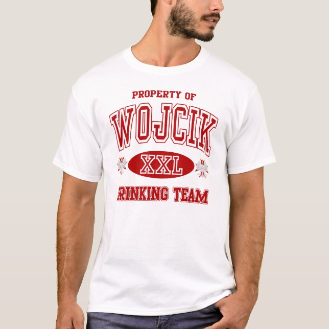 Wojcik Polish Drinking Team t shirt (Front)