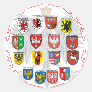 Wojewodztwa Polski Classic Round Sticker