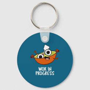 Wok In Progress Funny Cooking Pun Key Ring