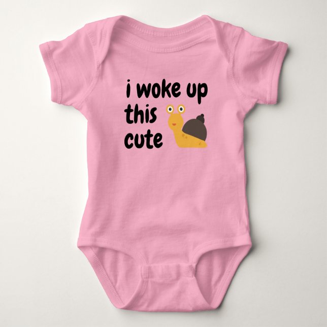 Woke Up Cute Snail Custom Colour Baby Bodysuit (Front)