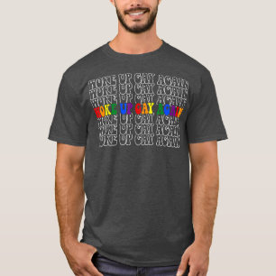 Woke Up Gay Again retro LGBTQ pride month gay righ T-Shirt