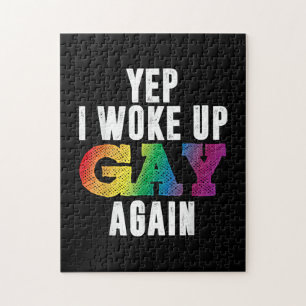 Woke Up Gay - Pride Rainbow Queer Gay CSD Party LG Jigsaw Puzzle