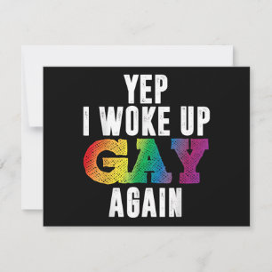 Woke Up Gay - Pride Rainbow Queer Gay CSD Party LG Thank You Card