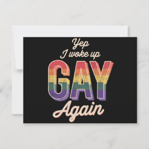 Woke Up Gay Pride Rainbow Queer Gay CSD Party LGBT Postcard
