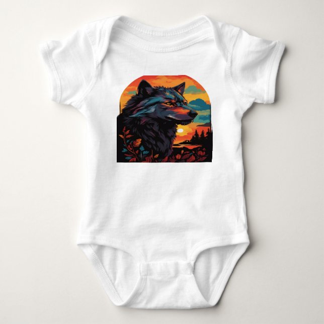 Wolf 09 baby bodysuit (Front)