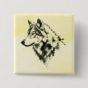 Wolf 15 Cm Square Badge