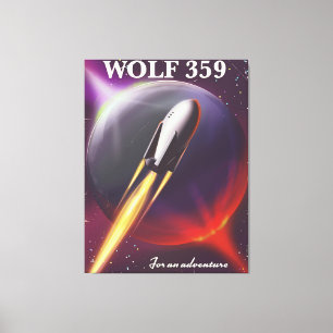 Wolf 359 "for an Adventure" Space travel poster Canvas Print