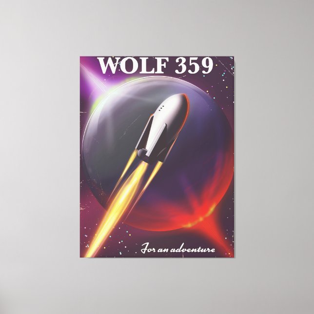 Wolf 359 "for an Adventure" Space travel poster Canvas Print (Front)