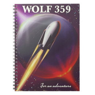 Wolf 359 "for an Adventure" Space travel poster Spiral Notebook