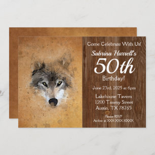 Wolf 50th Birthday Party Invitation