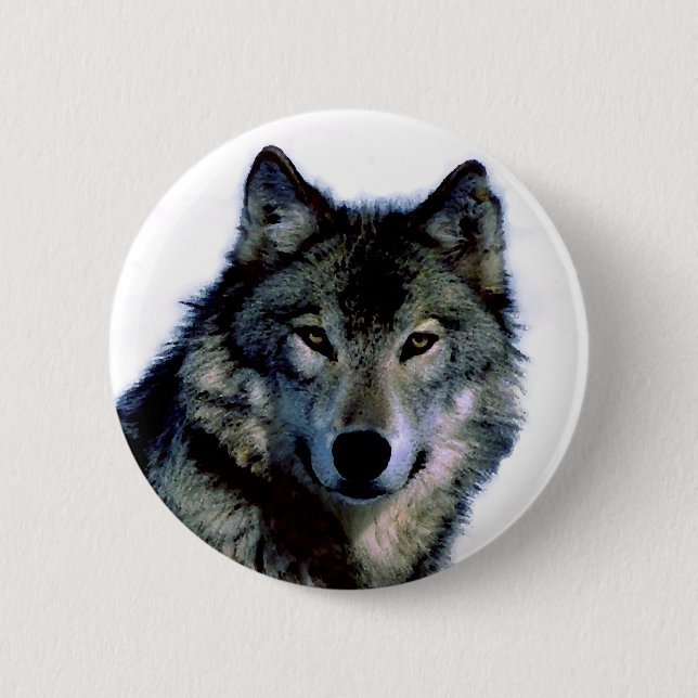 Wolf 6 Cm Round Badge (Front)