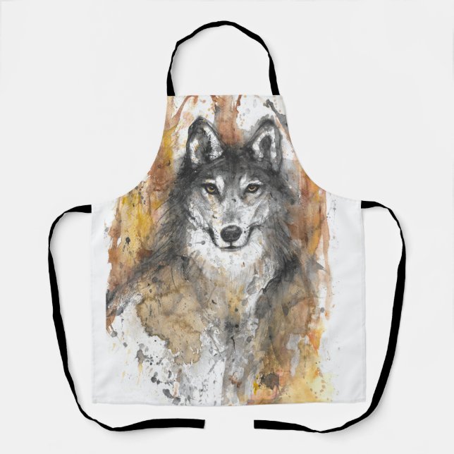 Wolf All-Over Print Apron (Front)