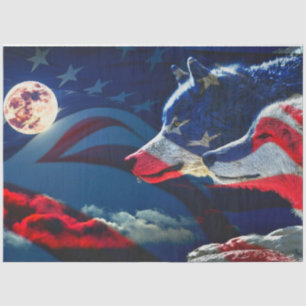 Wolf American Pride of Flag Tissue Paper