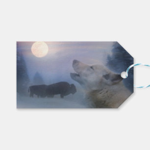 Wolf and Buffalo Southwestern Gift Tags