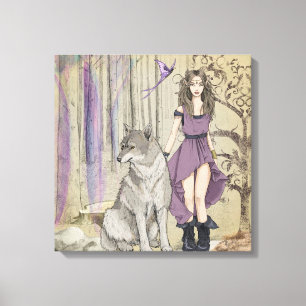 Wolf and Fairy Canvas Print