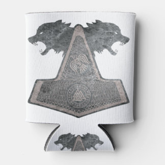 wolf-and-hammer-design-metal can cooler