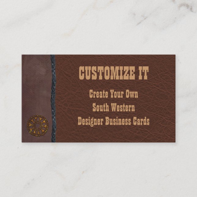 Wolf and Leather Western Business Cards (Front)