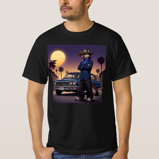 Wolf And Lowrider T-Shirt (Front)