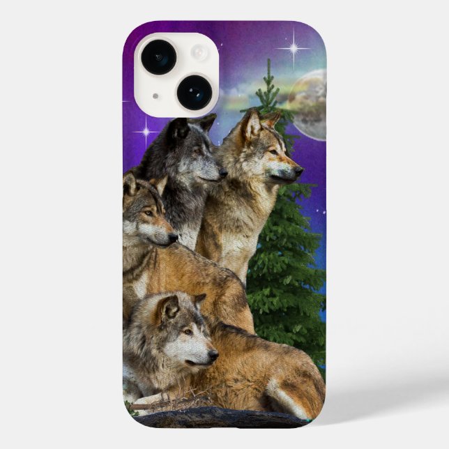 Wolf and Moon Case-Mate iPhone Case (Back)