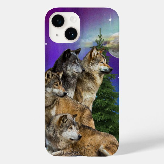 Wolf and Moon Case-Mate iPhone Case (Back)