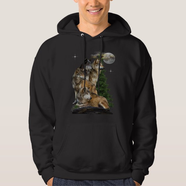 Wolf and Moon Hoodie (Front)