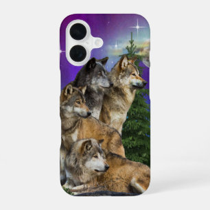Wolf and Moon iPhone 16 Case