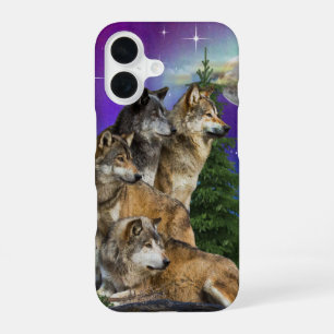 wolf and moon iPhone 16 case