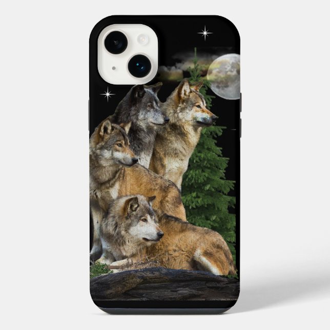 Wolf and Moon iPhone Case (Back)