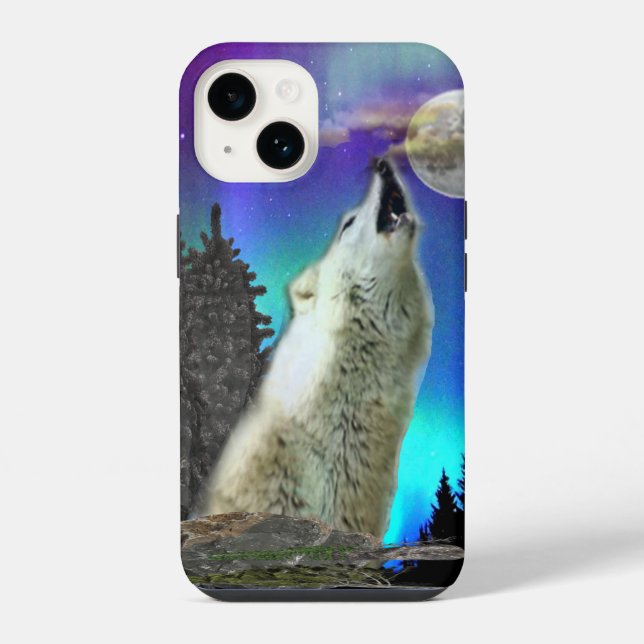 wolf and moon iPhone case (Back)