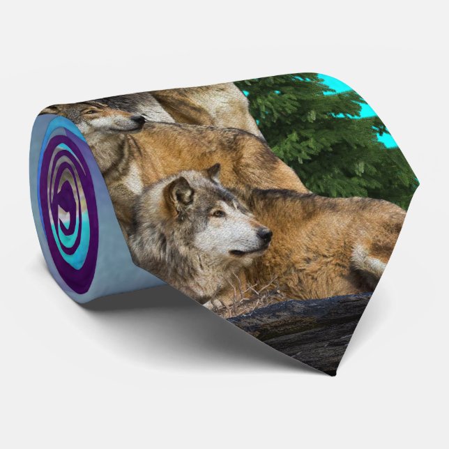 Wolf and Moon Tie (Rolled)