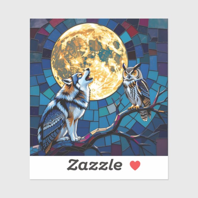  Wolf and Owl Mosaic Art (Sheet)