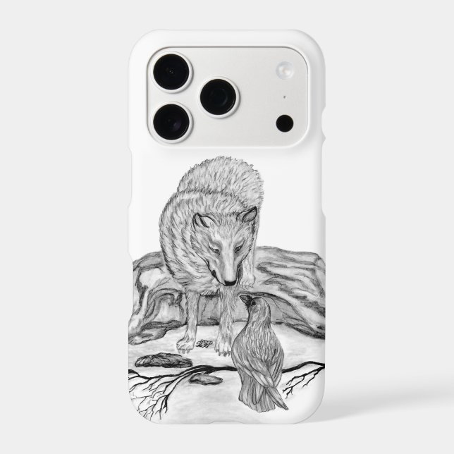 Wolf and Raven black and white design (Back)