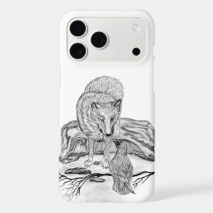 Wolf and Raven black and white design
